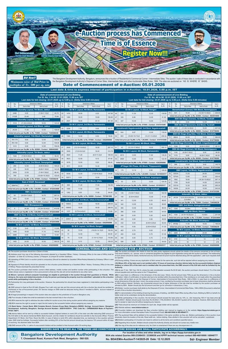 OFFICIAL ANNOUNCEMENT | BDA E-AUCTION 2026 Time is of the Essence!